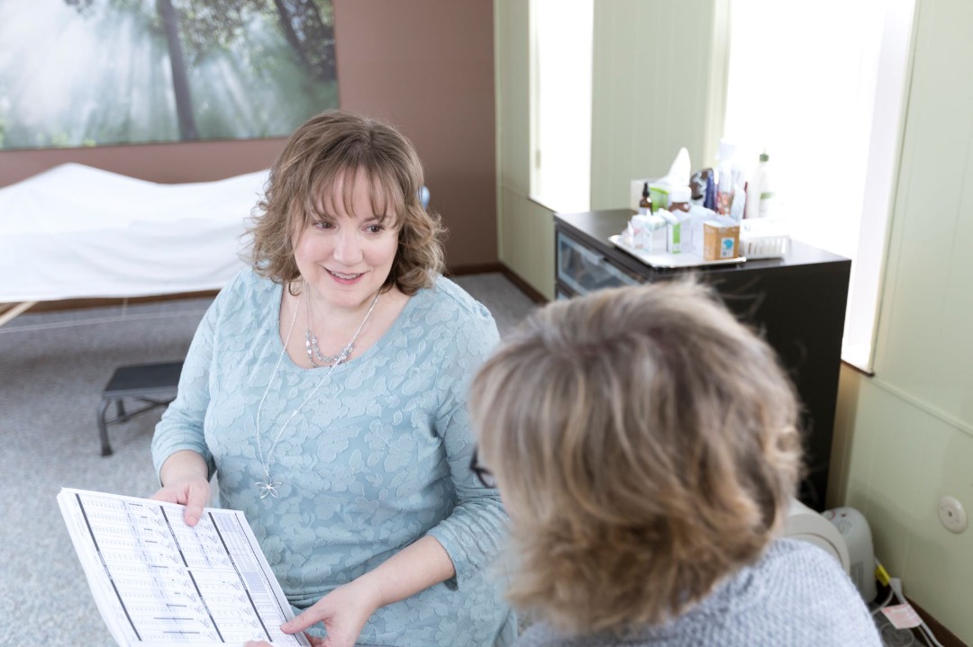 Patient receiving wellness consultation Patient receiving wellness consultation